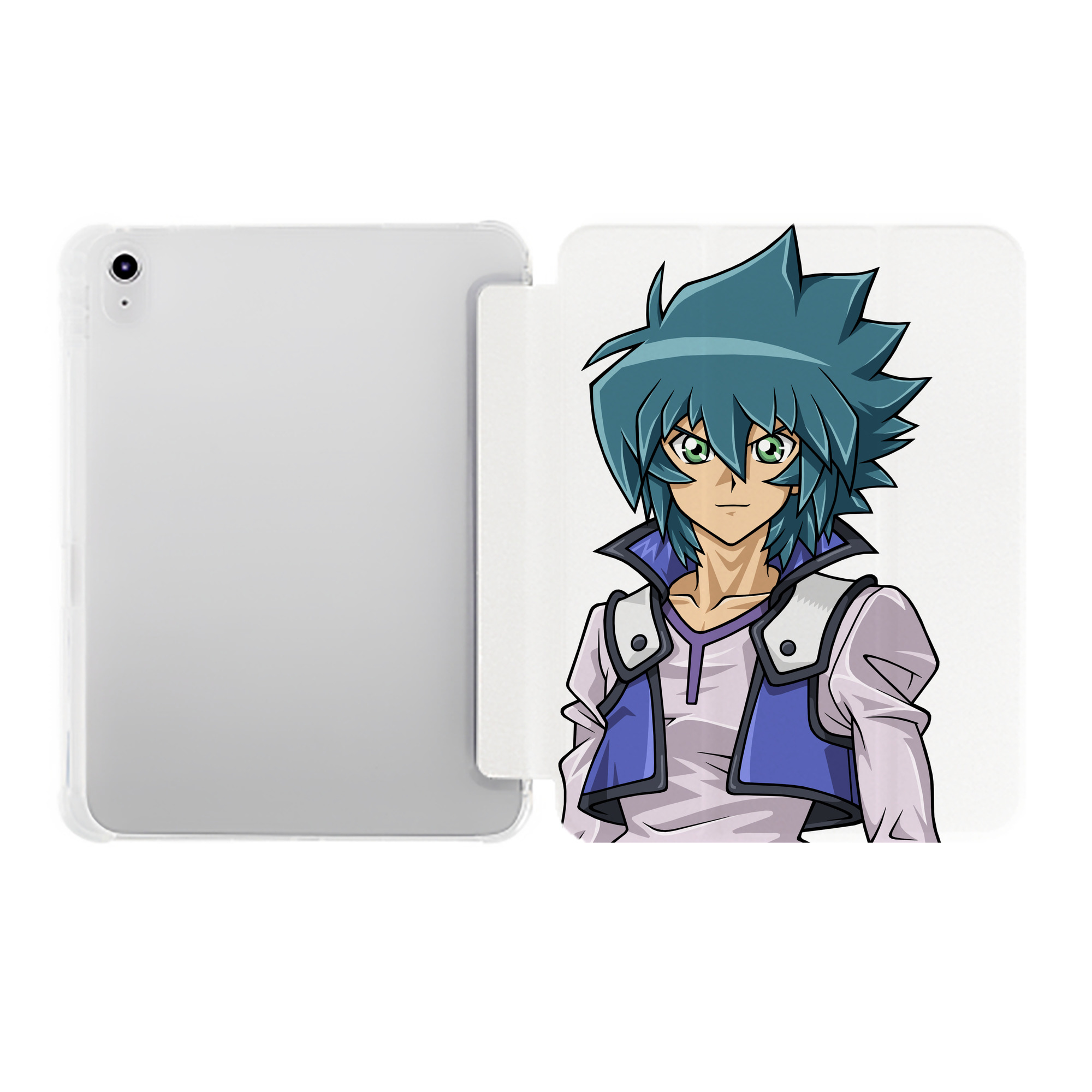 （画像用） 遊☆戯☆王 Yu-Gi-Oh! IPad ケース ペン収納付き 三つ折りスタンド PUレザー×シリコン 対応機種9.5/10.5/10.9インチ